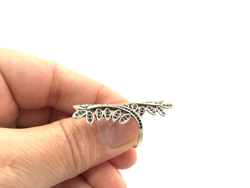Adjustable Ring Blank, (1mm blank ) Antique Silver Plated Brass G5910