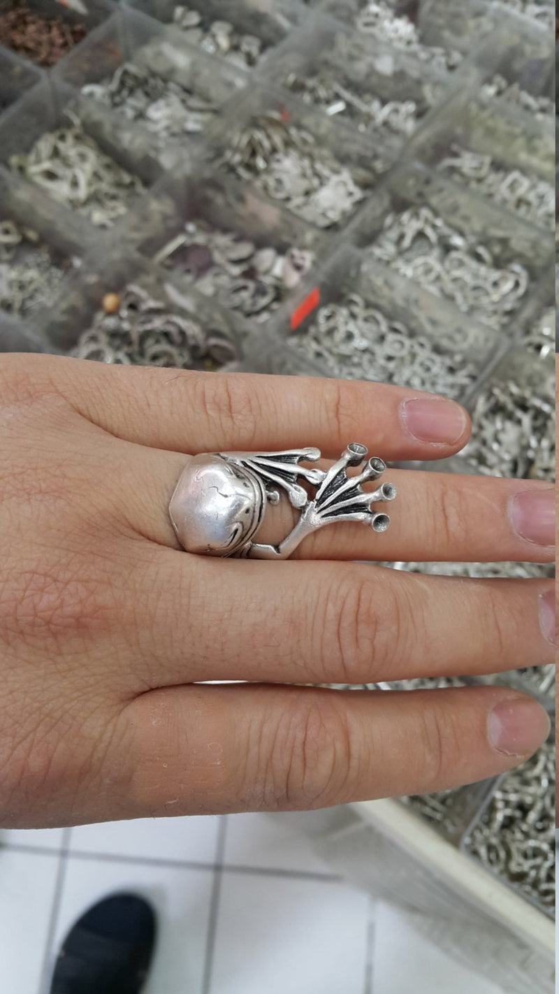 Adjustable Ring Blank, (3mm blank ) Antique Silver Plated Brass G5905