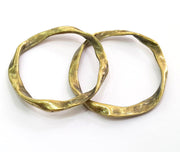 2 Antique Bronze  Circle Round Connector ,Findings 2 Pcs (52x44 mm) G5911