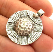 2 Silver Charms Antique Silver Plated Charms (28mm)  G5927