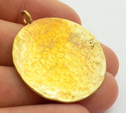 Hammered Round Pendant  (30mm)  Antique Raw  Brass   G9221