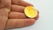 Hammered Round Pendant  (30mm)  Antique Raw  Brass   G9221