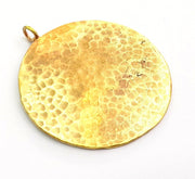 Hammered Round Pendant  (45mm)  Antique Raw  Brass   G9222