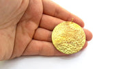 Hammered Round Pendant  (45mm)  Antique Raw  Brass   G9222
