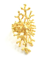 Gold Ring Blank Ring Settings Ring Bezel Base Cabochon Mountings Adjustable  (3mm blank )  Gold Plated Brass G5936