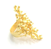 Gold Ring Blank Ring Settings Ring Bezel Base Cabochon Mountings Adjustable  (3mm blank )  Gold Plated Brass G5936