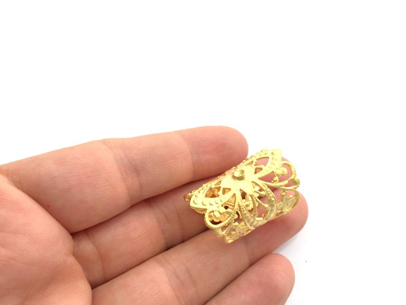 Adjustable Ring Blank, (3mm blank )  Gold Plated Brass G9453