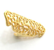 Gold Ring Blank Ring Settings Ring Bezel Base Cabochon Mountings Adjustable  (3mm blank )  Gold Plated Brass G9543