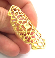 Gold Ring Blank Ring Settings Ring Bezel Base Cabochon Mountings Adjustable  (3mm blank )  Gold Plated Brass G9543