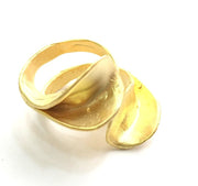 Gold Plated Ring Blank Bezel Setting Ring Base(6mm blank ) Adjustable  Gold Plated Brass G5940