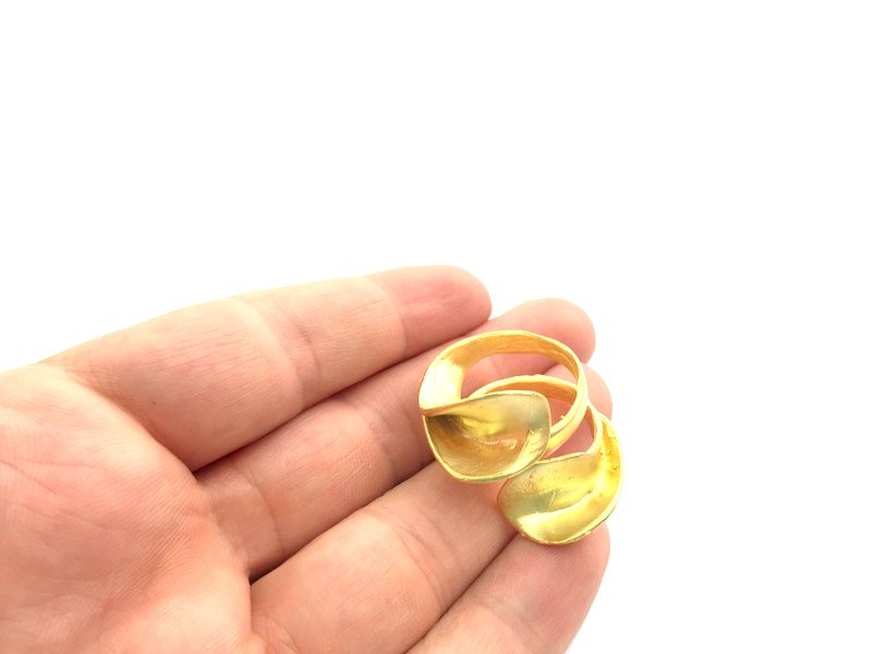 Gold Plated Ring Blank Bezel Setting Ring Base(6mm blank ) Adjustable  Gold Plated Brass G5940