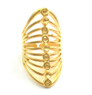 Gold Ring Blank Ring Settings Ring Bezel Base Cabochon Mountings Adjustable (3mm blank )  Gold Plated Brass G5942