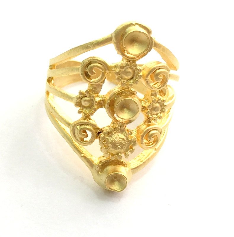 Adjustable Ring Blank, (3mm blank )  Gold Plated Brass G5946