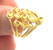 Adjustable Ring Blank, (3mm blank )  Gold Plated Brass G5946