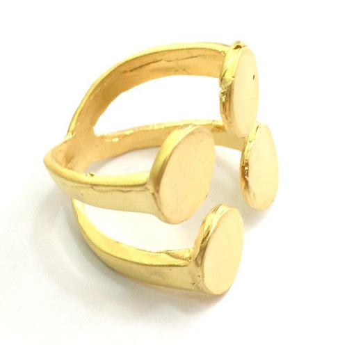 Adjustable Ring Blank, (10mm blank )  Gold Plated Brass G9235