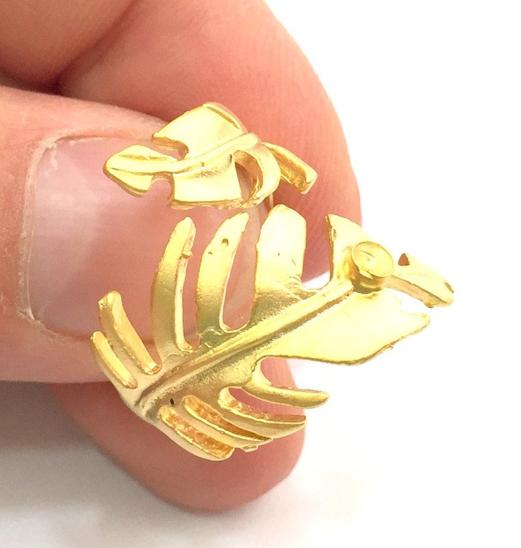 Gold Ring Blank Ring Settings Ring Bezel Base Cabochon Mountings Adjustable (3mm blank )  Gold Plated Brass G5950