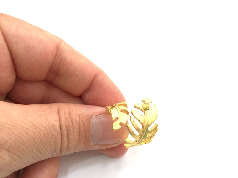 Gold Ring Blank Ring Settings Ring Bezel Base Cabochon Mountings Adjustable (3mm blank )  Gold Plated Brass G5950