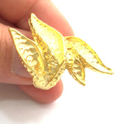 Gold Ring Base Blank Adjustable Ring Blank, (5mm blank )  Gold Plated Brass G5951