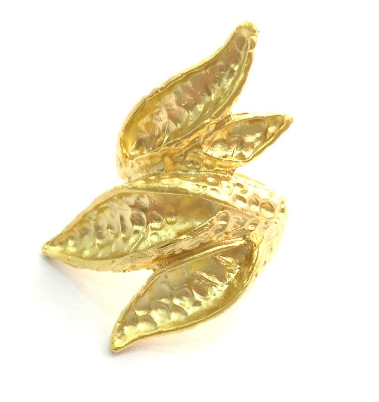 Gold Ring Base Blank Adjustable Ring Blank, (5mm blank )  Gold Plated Brass G5951