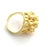 Gold Ring Blank Ring Settings Ring Bezel Base Cabochon Mountings Adjustable  (3mm blank )  Gold Plated Brass G5952