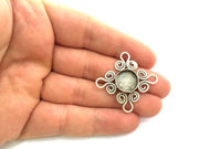 Antique Silver Plated Brass Pendant Settings Blanks  Mountings , (12mm  blank) G5962
