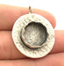 Antique Silver Plated Brass Pendant Settings Blanks  Mountings , (16mm  blank) G5965