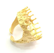 Adjustable Ring Blank, (25mm blank ) Gold Plated Brass G5656