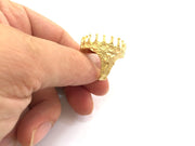 Adjustable Ring Blank, (25mm blank ) Gold Plated Brass G5656