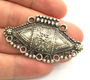 Antique Silver Plated Pendants (50x32mm) Antique Silver Plated Metal  G9566