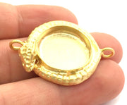 Gold Plated Brass Snake Pendant Setting Mountings Blanks   (20mm blank) G5992