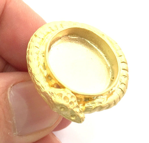 Adjustable Ring Blank, (20mm blank )  Gold Plated Brass G5993