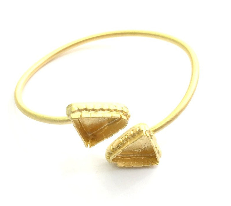 Adjustable Bracelet Blank Findings (15x15mm triangle Blank) , Gold  Plated Brass G5994