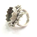 Adjustable Hammered  Ring Blank, ( 15mm blank ) Antique Silver Plated Brass G6009
