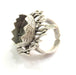 Adjustable Hammered  Ring Blank, ( 15mm blank ) Antique Silver Plated Brass G6009