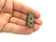 Adjustable Ring Blank, (3mm blank ) Antique Bronze Plated Brass G6012