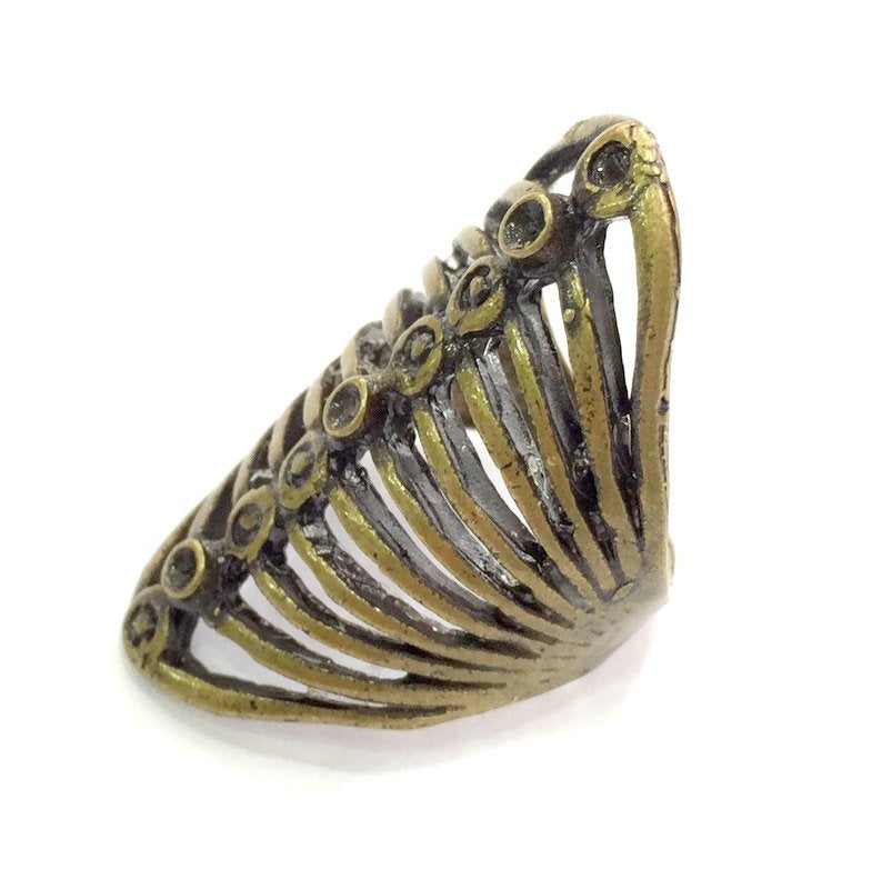 Adjustable Ring Blank, (3mm blank ) Antique Bronze Plated Brass G6013