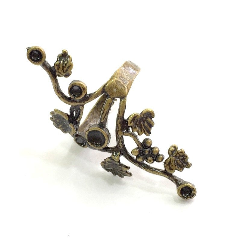Adjustable Ring Blank, (5mm and 3mm blank ) Antique Bronze Plated Brass G6014