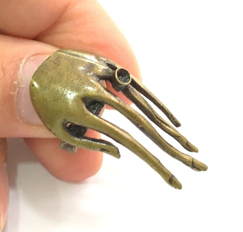 Adjustable Ring Blank, ( 3mm blank ) Antique Bronze Plated Brass G6015