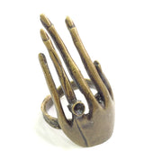 Adjustable Ring Blank, ( 3mm blank ) Antique Bronze Plated Brass G6015