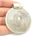Antique Silver Pendants , Medallion (56mm) Antique Silver Plated Metal  G6016