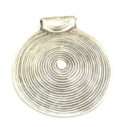 Antique Silver Pendants , Medallion (56mm) Antique Silver Plated Metal  G6016