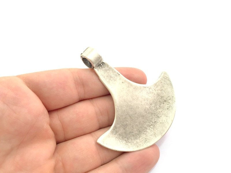Antique Silver Plated Pendants (70x65mm) Antique Silver Plated Metal  G11800