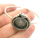 Adjustable Snake Bracelet Blank Findings (20mm Blank) , Antique Silver Plated Brass G6023