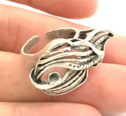 Adjustable Ring Blank, ( 3mm blank ) Antique Silver Plated Brass G6026