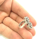 Adjustable Ring Blank, ( 4mm blank ) Antique Silver Plated Brass G6029