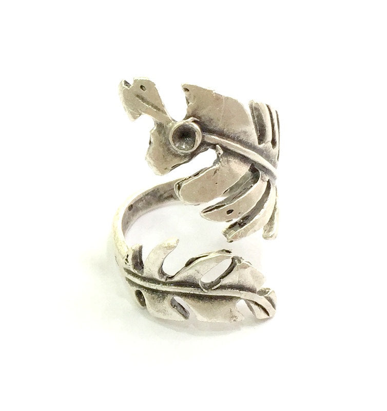 Adjustable Ring Blank, ( 3mm blank ) Antique Silver Plated Brass G8287