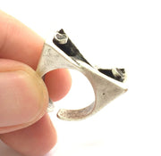 Adjustable Ring Blank, ( 3mm blank ) Antique Silver Plated Brass G6033