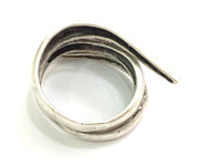 Adjustable Ring Blank, ( 1mm blank ) Antique Silver Plated Brass G6034
