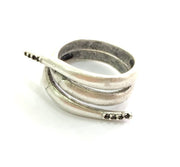 Adjustable Ring Blank, ( 1mm blank ) Antique Silver Plated Brass G6034