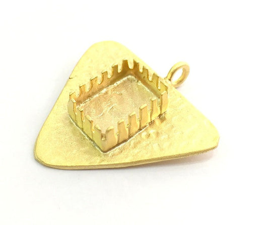 Gold Plated Brass Hammered  Pendant Setting Mountings Blanks  (15x10mm blank )  Gold Plated Brass G6043